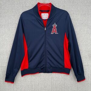 G-III Los Angeles‎ Angels MLB Track Jacket Mens Sz L Full Zip Red Navy